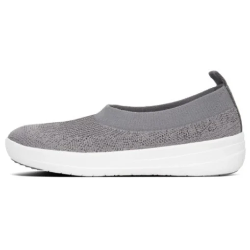 Ballerine Donna: FitFlop ÜBERKNIT TM SLIP-ON BALLERINA CHARCOAL/METALLIC PEWTER