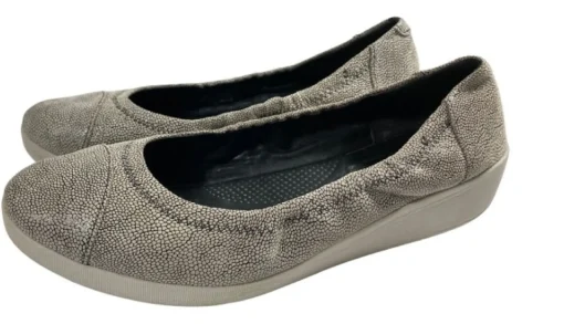 Ballerine Donna: FitFlop F-POP TM BALLERINA Stone (Pebble print)
