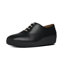Ballerine Donna: FitFlop F-POP TM OXFORD All Black Leather