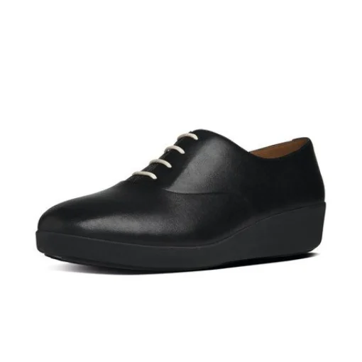 Ballerine Donna: FitFlop F-POP TM OXFORD All Black Leather