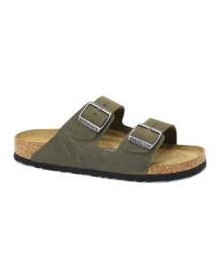 BIRKENSTOCK ARIZONA BS 1019377 faded khaki verde ciabatte uomo fibbie pelle soft