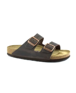 BIRKENSTOCK ARIZONA BS 452763 habana marrone ciabatte uomo fibbie pelle soft
