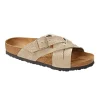 BIRKENSTOCK LUGANO 1022779 faded khaki ciabatte uomo fibbia pelle