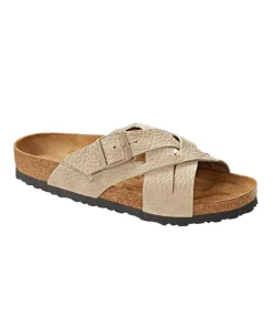 BIRKENSTOCK LUGANO 1022779 faded khaki ciabatte uomo fibbia pelle