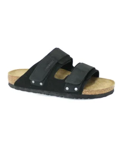 BIRKENSTOCK UJI 1024832 black nero ciabatte uomo strappi
