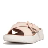 Ciabatte / Zoccoli Donna: FitFlop F-MODE BUCKLE CANVAS FLATFORM CROSS SLIDES Rose Foam
