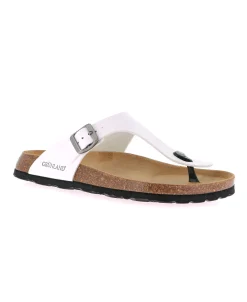 GRUNLAND BOBO CC3014 bianco uomo ciabatte infradito birk fibbia
