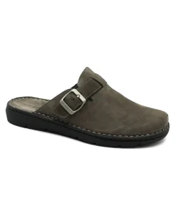 GRUNLAND EBRO CI2514 fango ciabatte pantofole uomo pelle fibbia re-soft