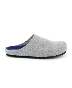 GRUNLAND EURO CB2209 grigio royal ciabatte uomo in feltro di vera lana