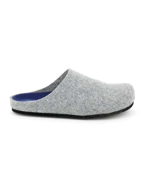 GRUNLAND EURO CB2209 grigio royal ciabatte uomo in feltro di vera lana