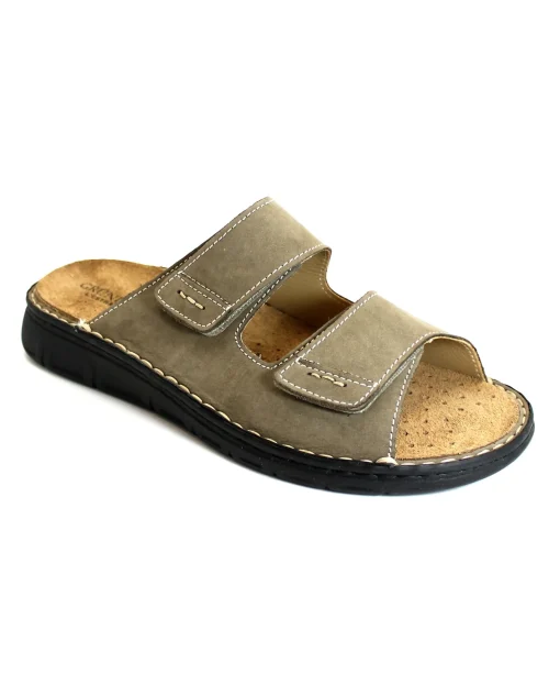 GRUNLAND LEPP CE1180 kaki ciabatte uomo strappi planatre estraibile