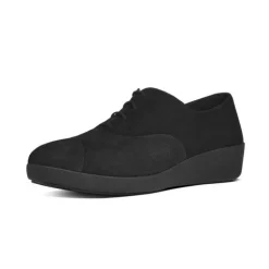 Mocassini Donna: FitFlop F-POP TM OXFORD FOIL SUEDE/BLACK FOIL CHECK