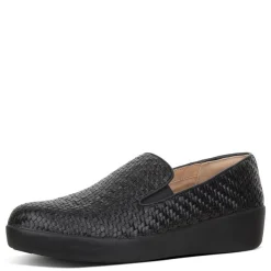 Mocassini Donna: FitFlop SUPERSKATE TM LOAFERS WOVEN LEATHER BLACK