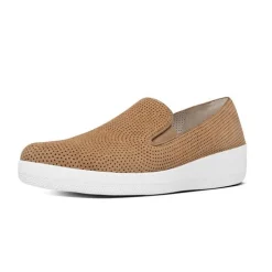 Mocassini Donna: FitFlop SUPERSKATE TM PERF SOFT BROWN SUEDE
