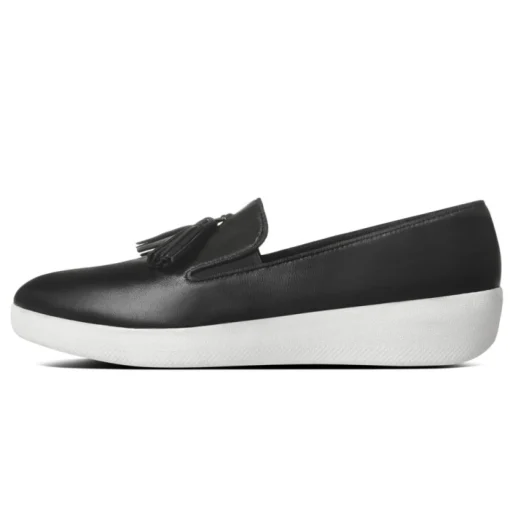 Mocassini Donna: FitFlop TASSEL SUPERSKATE TM BLACK LEATHER 4