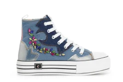 Sneakers Donna: Cafè Noir C1DM9127 SNEAKERS MID IN TESSUTO CON STRASS