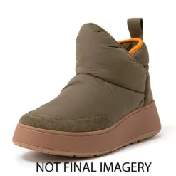 Sneakers Donna: FitFlop F-MODE BIOFLEECE NYLON FLATFORM BOOTIE SNEAKERS MOSSY MIX